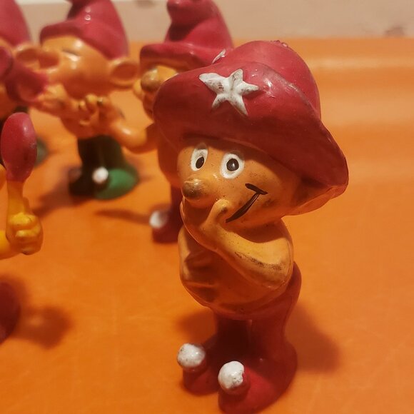 1978 Empire Gnome Family Orange Smurfs Lot Of 12 - Picture 4 of 5
